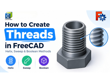 How to Create Threads in FreeCAD: Helix, Sweep & Boolean Methods